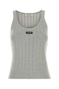 Winniemodo,Winnie modo,MIU MIU MMV28717OXF0031,Miu Miu cotton tank top,Miu Miu vest,MIU MIU vest grey,MIU MIU top grey,MIU MI