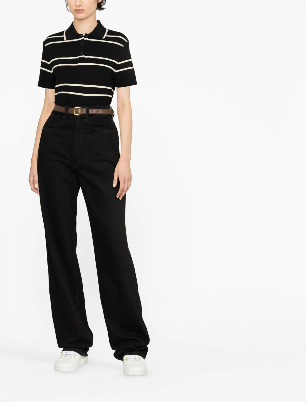 Saint Laurent 743666Y37IS,YSL 743666Y37IS,Saint Laurent stripes polo shirt,Saint Laurent striped womens polo shirt,YSL womens