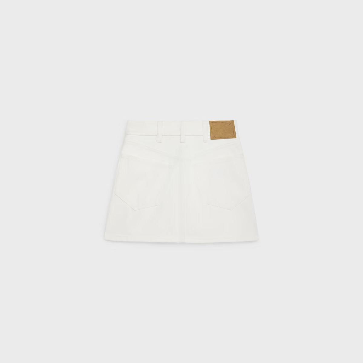 Celine RJ031360.07IA,Celine embroidered mini skirt,Celine embroidered white mini skirt,Celine mini skirt flower embroidered,C