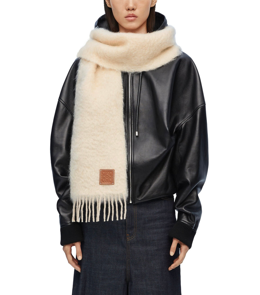 Loewe scarf in mohair and wool,loewe on sale,loewe online shop,loewe outlet,loewe F655254X01,loewe scarf , loewe cotton scarf