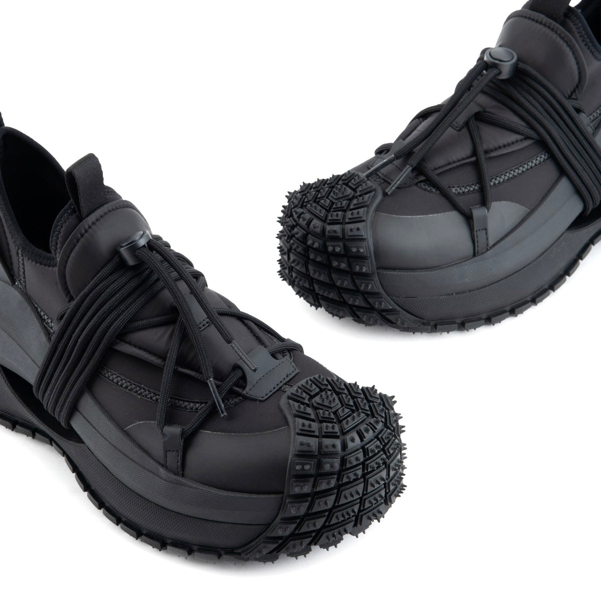 Emporia Armani X4X653XR08300002,Emporia Armani Nylon Sneakers With Scuba Details,Emporia Armani black sneaker,Emporia Armani