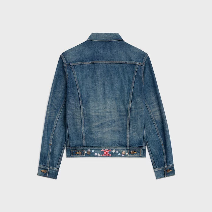Winniemodo,Winniemodony,Celine RV0QQ930F.07,Celine embroidered denim jacket,Celine denim jacket,Celine denim jacket women,Cel