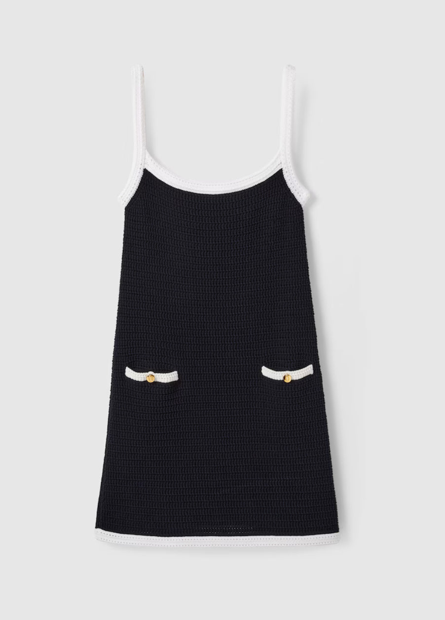 Gucci 819374XKEOT,Gucci cotton dress,Gucci navy dress,Gucci sleeveless dress,Gucci sleeveless navy dress,Gucci sleeveless dre