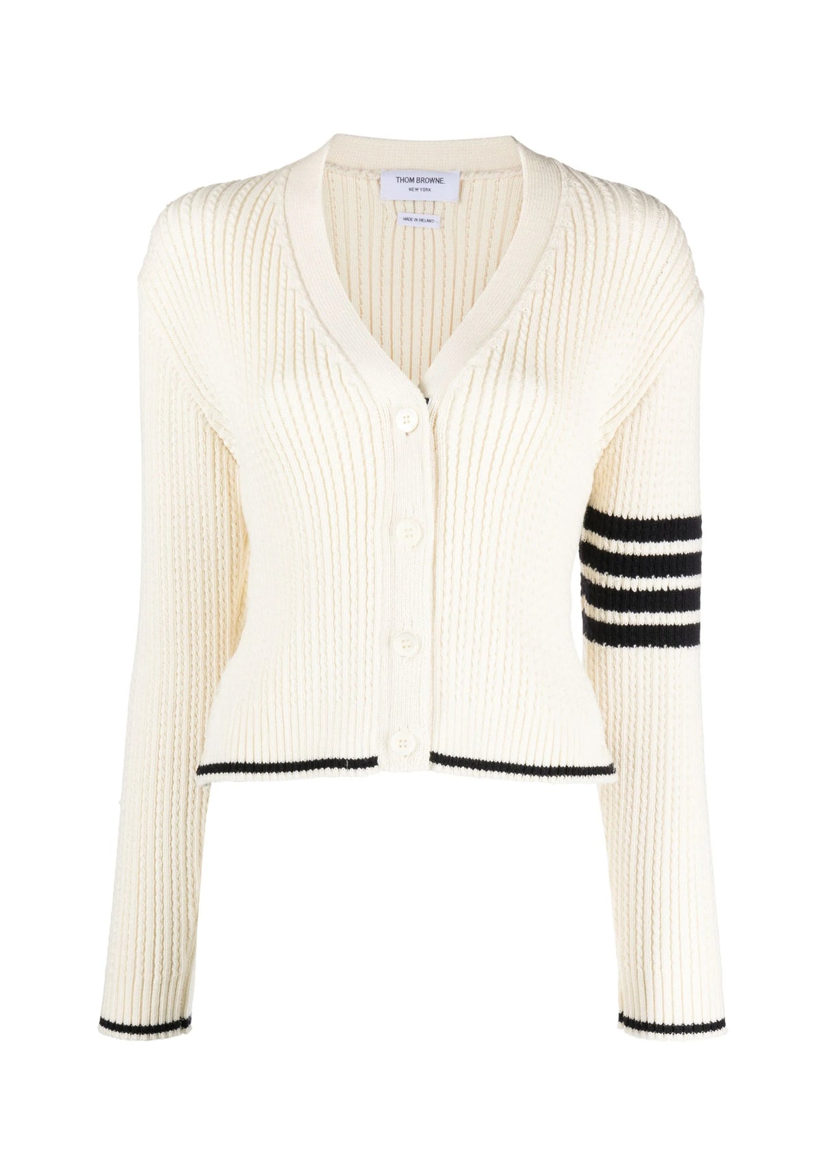 Thom Browne white cardigan,Thom Browne FKC588AY1024,Thom Browne cardigan,Thom Browne women’s,Thom Browne cardigan authenticit