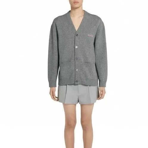 Gucci 824273 XKERK,Gucci cardigan grey,Gucci cardigan cashmere men,Gucci cardigan mens,Gucci cardigan,Gucci cardigan mens gre