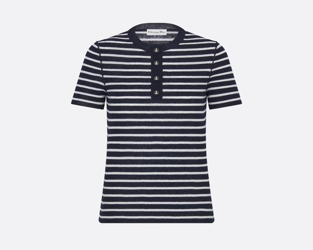 Dior 514S71A7008,Dior marine short sleeved top,Dior short sleeved top,Dior striped short sleeved top,Dior short sleeved top o