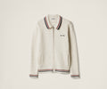 MIU MIU MMF969,Miu Miu cotton knit zipper cardigan,Miu Miu zipper cardigan,Miu Miu zipper cardigan beige,Miu Miu cardigan,Miu