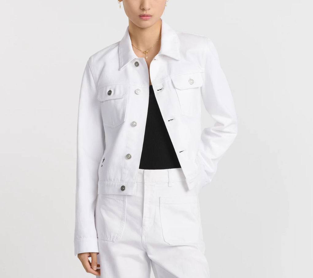 Dior 512V11A3033,Dior butterfly jacket,Dior butterfly womens jacket,Dior butterfly womens white jacket,Dior white denim jacke