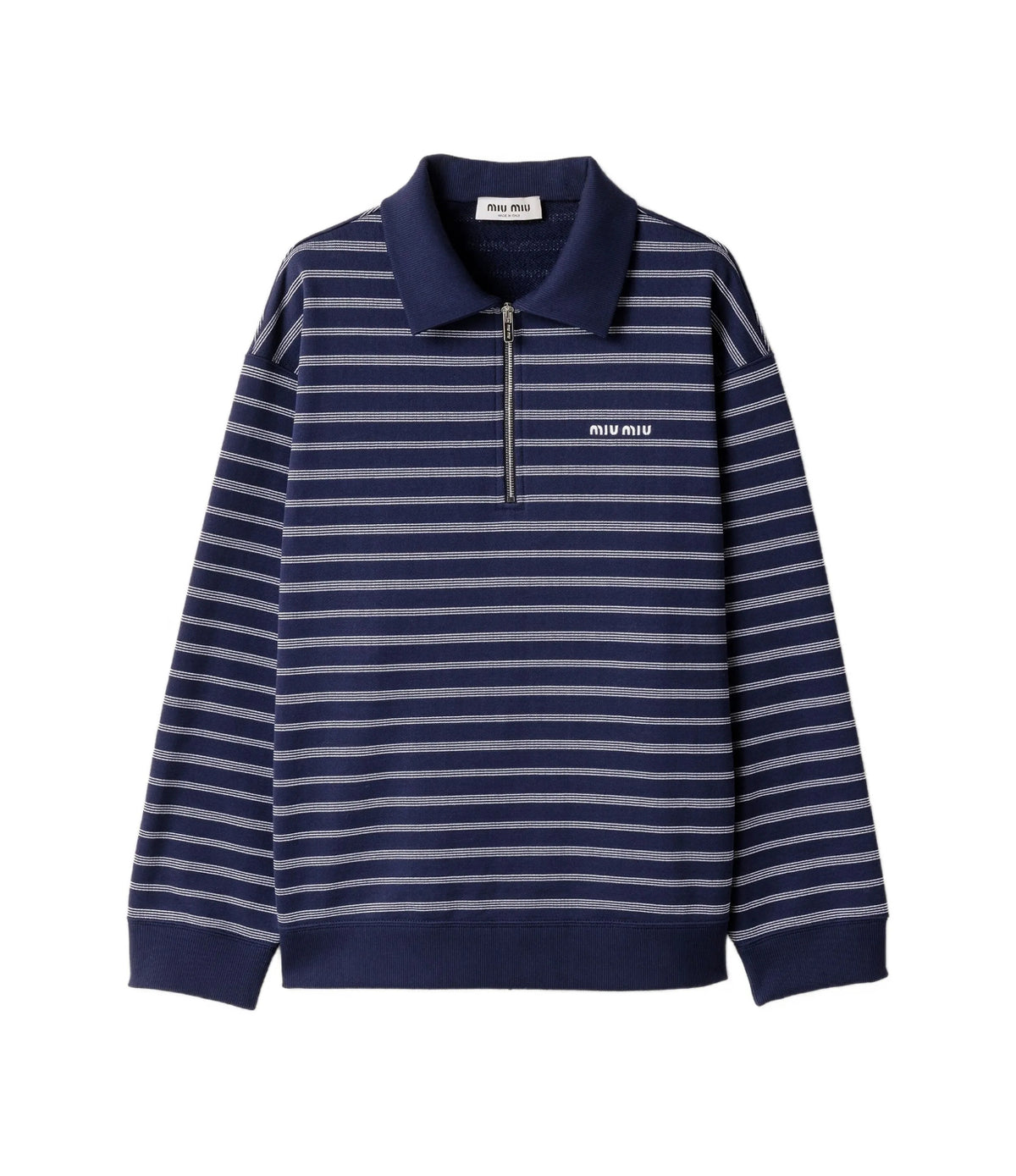 Winniemodo,Winnie modo,MIU MIU MJL773,Miu Miu striped half zip polo shirt,Miu Miu striped polo shirt,Miu Miu striped polo shi