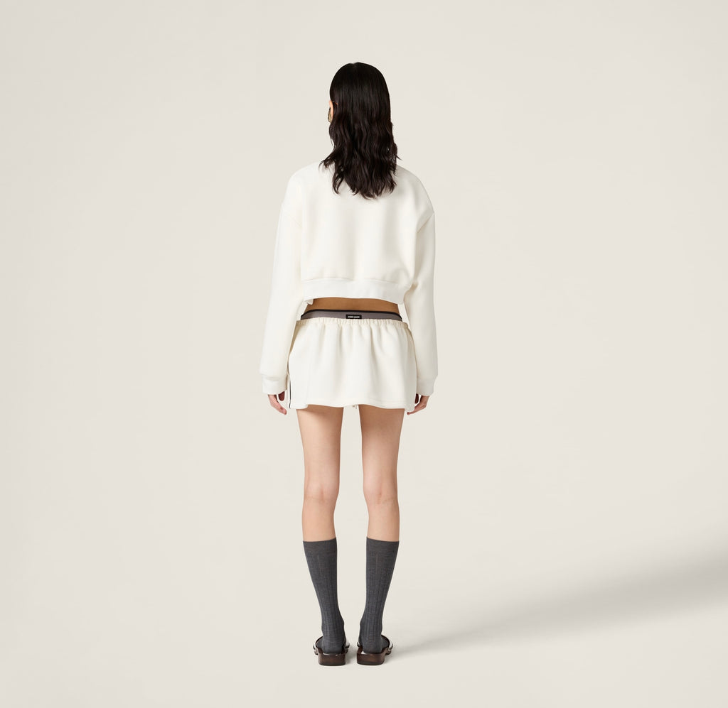 MIU MIU ML1270SOOO17LN,Miu Miu technical jersey blouson jacket,Miu Miu white jacket,MIU MIU white zip up jacket,MIU MIU white