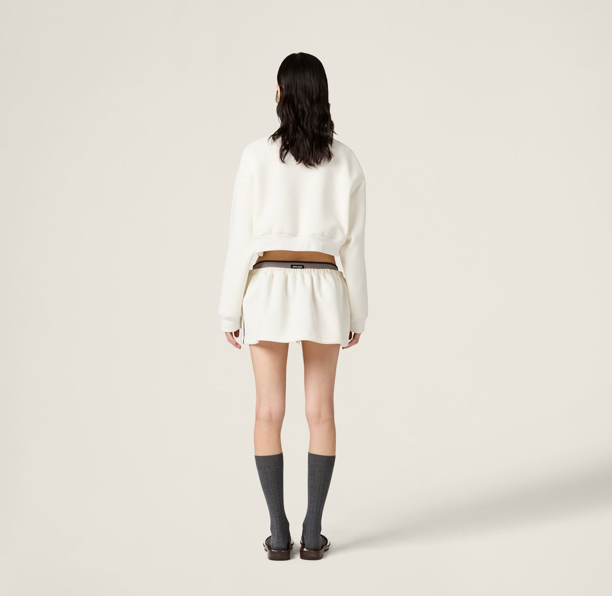 MIU MIU ML1270SOOO17LN,Miu Miu technical jersey blouson jacket,Miu Miu white jacket,MIU MIU white zip up jacket,MIU MIU white