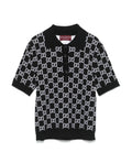 Gucci 814273XKEJP,Gucci GG monogram polo shirt,Gucci GG monogram womens polo shirt,Gucci black monogram polo shirt,Gucci wome