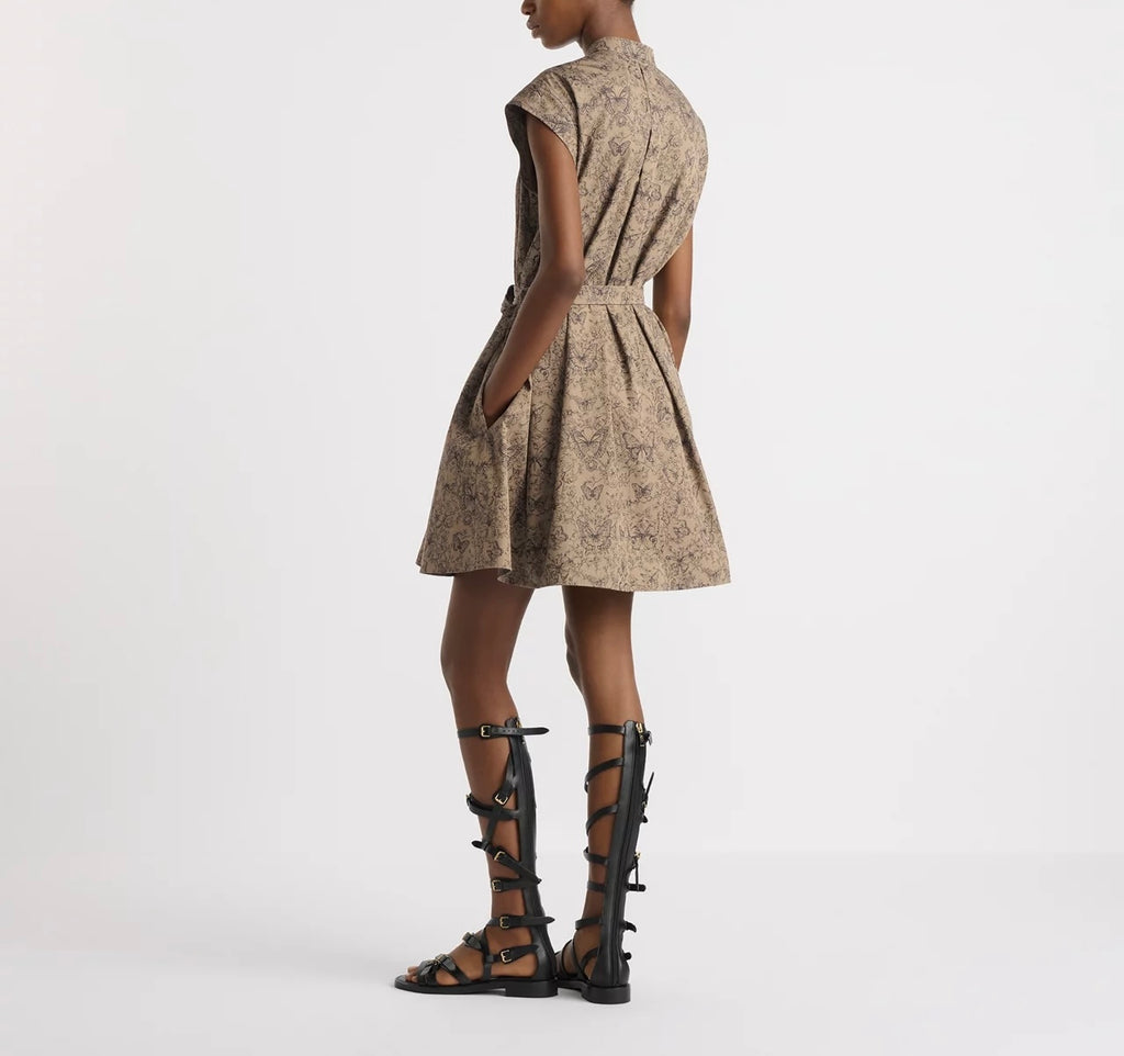 Dior 521R95A3A52,Dior short belted shirt dress,Dior shirt dress,Dior dress,Dior dress beige,Dior dress 2025,Dior dress on sal