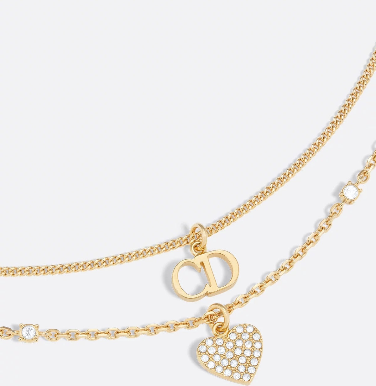 Dior chain D lune necklace,Dior cd heart charm necklace,Dior cd crystal necklace,Dior cd crystal necklace gold,Dior gold neck