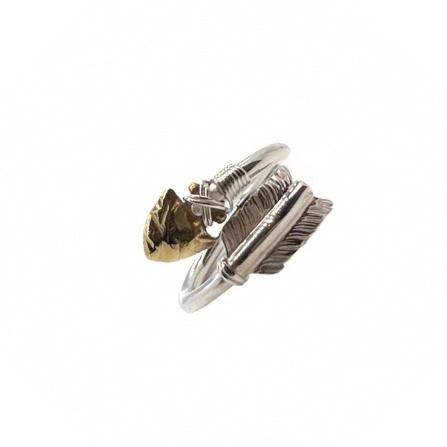 Goro’s Gold Head Feather Bow and Arrow Ring