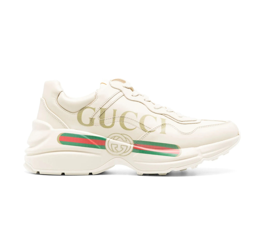 Gucci 528892DRW00,Gucci rhyton leather sneakers,Gucci rhyton white leather sneakers,Gucci white sneaker,Gucci sneaker womens,