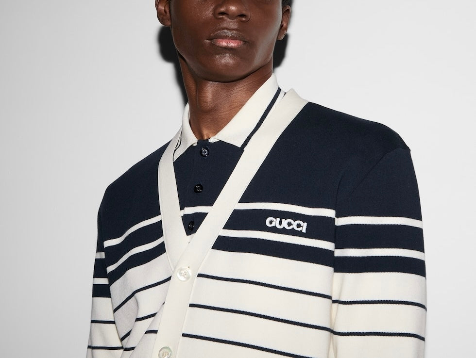 Gucci 814877 XKEJ9,Gucci cardigan with embroidery,Gucci striped cardigan,Gucci cardigan mens,Gucci striped cardigan mens,Gucc