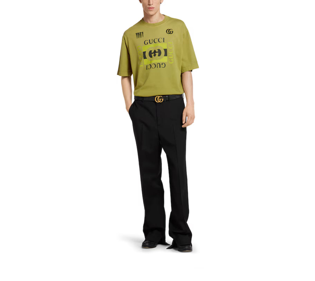 Winniemodo,Winnie modo,Gucci 798115 XJHDA,Gucci printed cotton jersey T-shirt,Gucci T-shirt 2025,Gucci t-shirt green,Gucci te