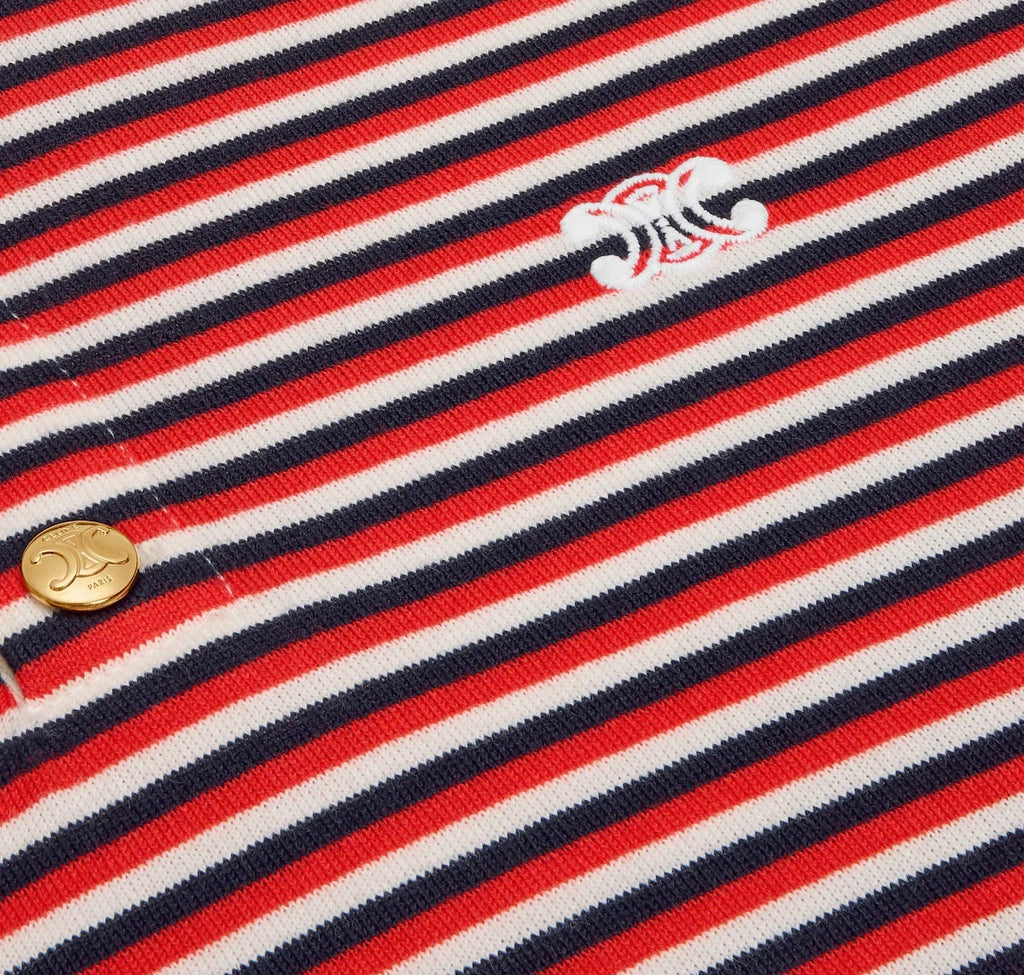 Celine RX0240M46,Celine Triomphe T-shirt in striped jersey,Celine Triomphe T-shirt,Celine striped T-shirt,Celine striped wome