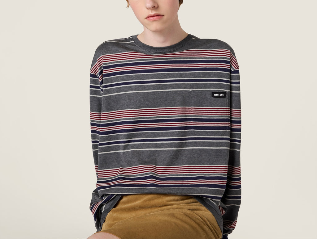 Winniemodo,Winniemodony,Miu Miu long sleeve striped,Miu Miu T-shirt striped,Miu Miu clothes outlet,Miu Miu long sleeve discou