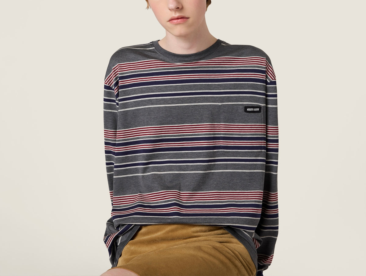 Winniemodo,Winniemodony,Miu Miu long sleeve striped,Miu Miu T-shirt striped,Miu Miu clothes outlet,Miu Miu long sleeve discou