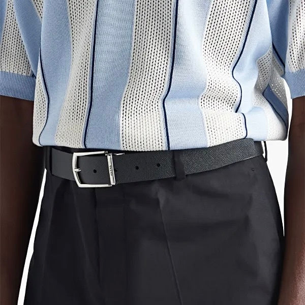 Prada Reversible leather belt,Prada Reversible belt,Prada Reversible black belt,Prada silver hardware belt black mens,Prada b