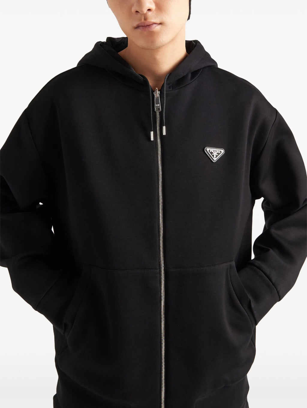 Prada UJL41BSOOO11JE,Prada reversible jacket,Prada zip up jacket,Prada black jacket,Prada jacket black mens,Prada triangle lo