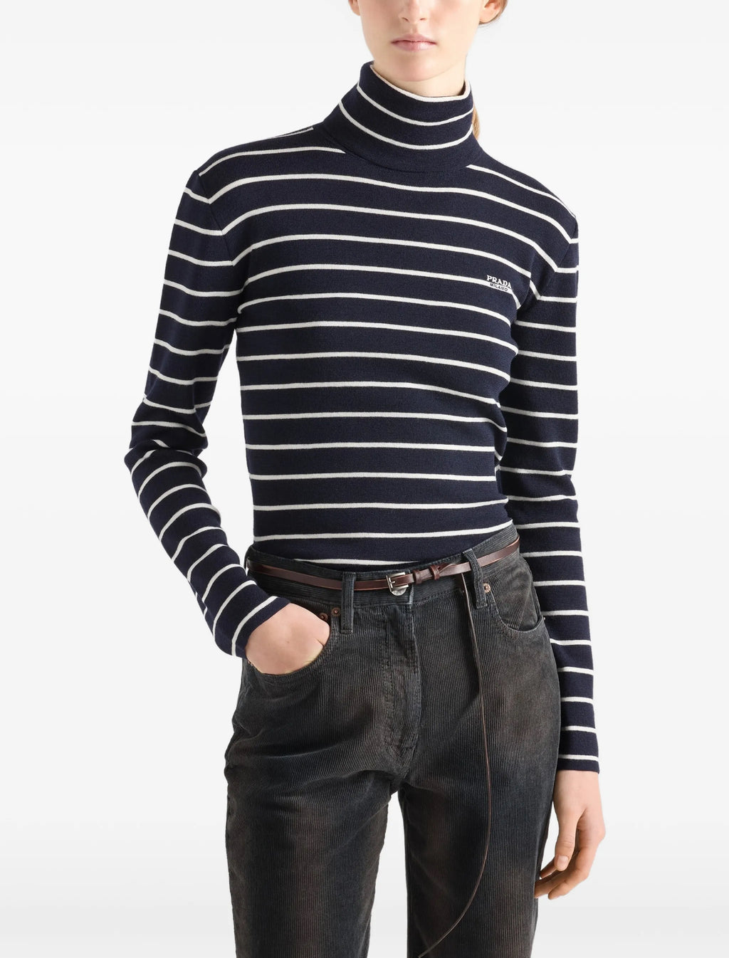 Winniemodo,Winniemodony,Prada P2657518YMF008,Prada stripe wool sweater,Prada stripe sweater,Prada stipe sweater women,Prada s