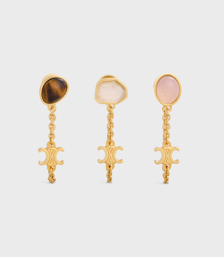 Winniemodo,Winnie modo,Celine triomphe indie set of 3 earrings,Celine earrings,Celine earrings sale,Celine triomphe earrings