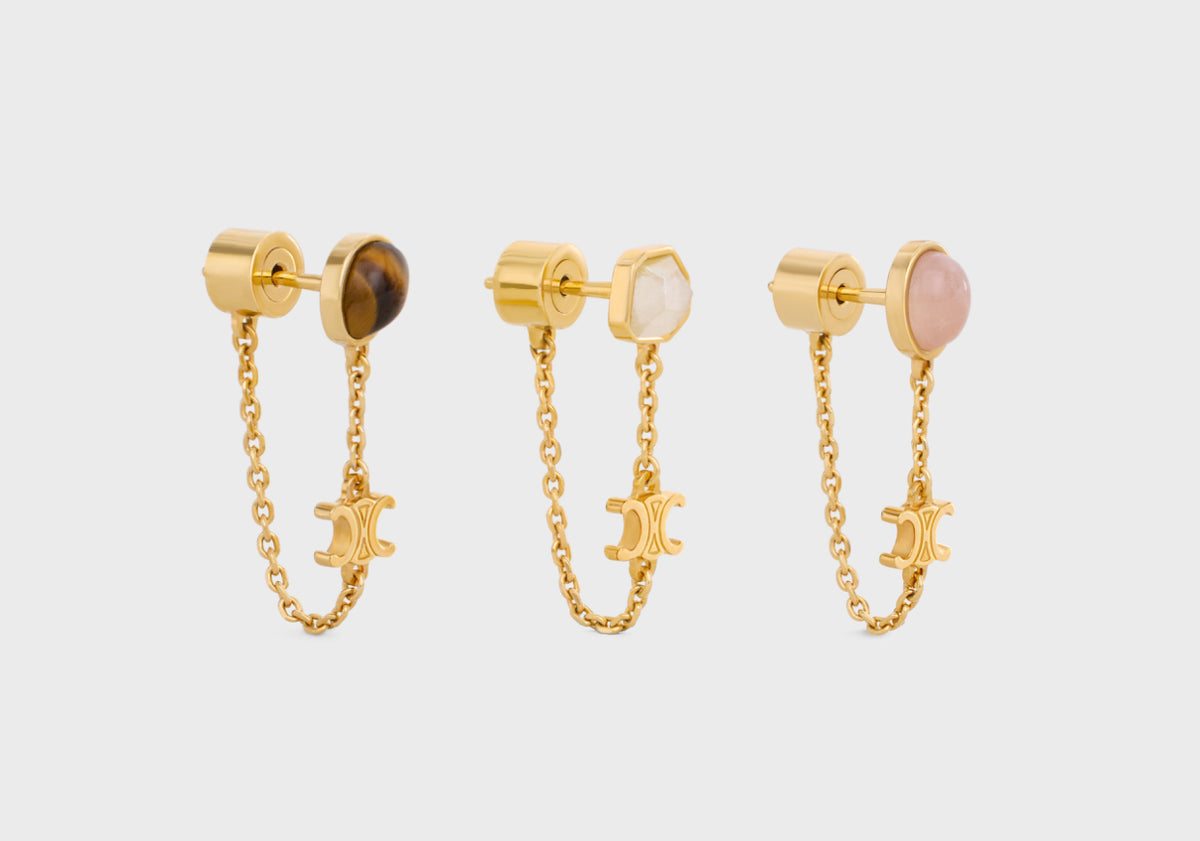 Winniemodo,Winnie modo,Celine triomphe indie set of 3 earrings,Celine earrings,Celine earrings sale,Celine triomphe earrings