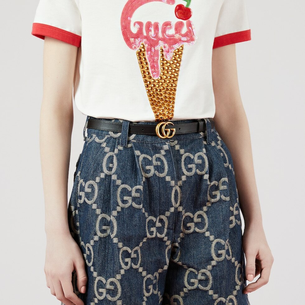 Gucci GG Marmont reversible thin belt