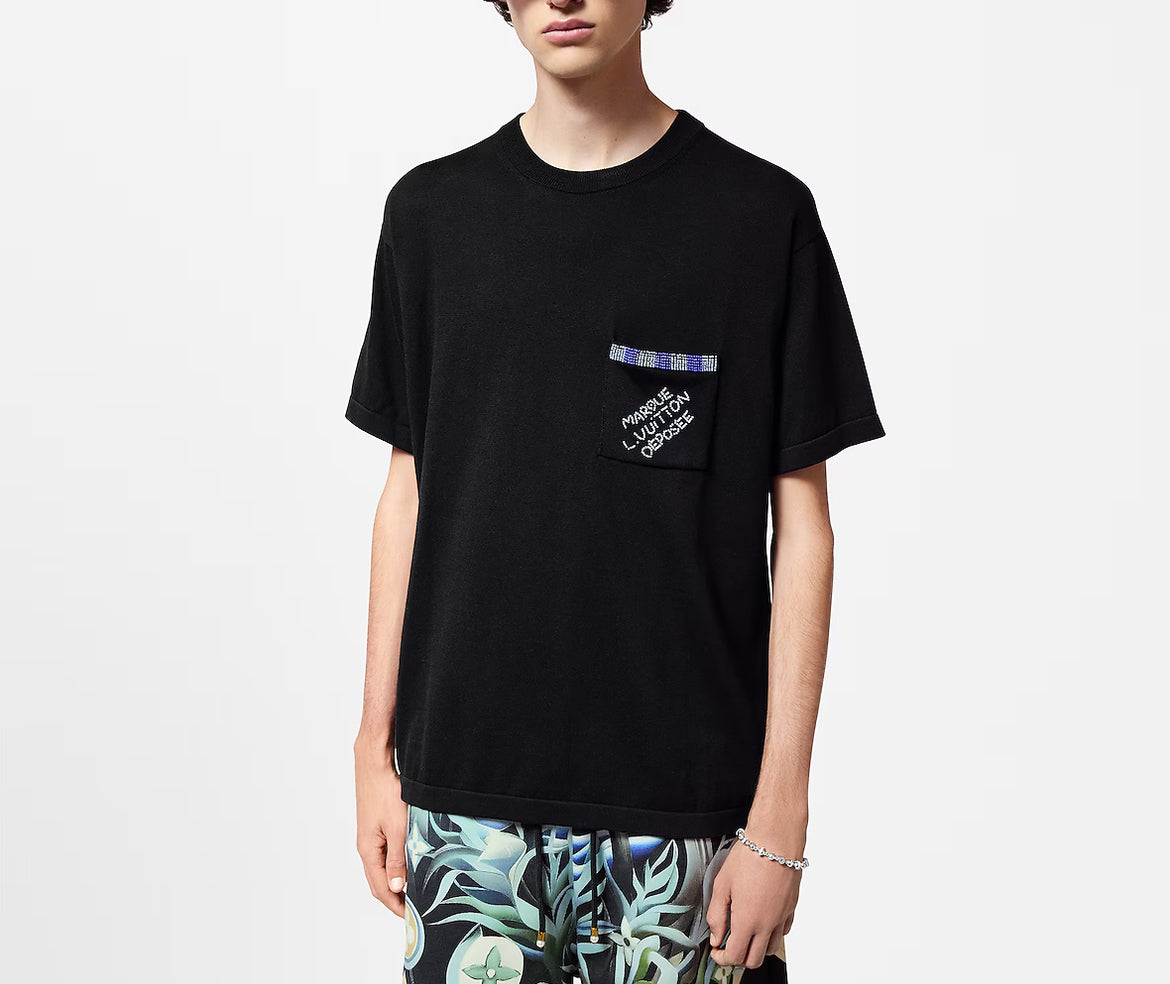 Louis Vuitton 1AFRJG,LV 1AFRJG,Louis Vuitton embellished short sleeved cotton crewneck,Louis Vuitton embellished short sleeve