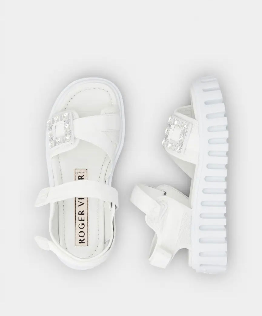 Roger Vivier buckle sandals in technical fabric,RVW70637560T58B001 Roger Vivier,Roger Vivier outlet,Roger Vivier online shop,
