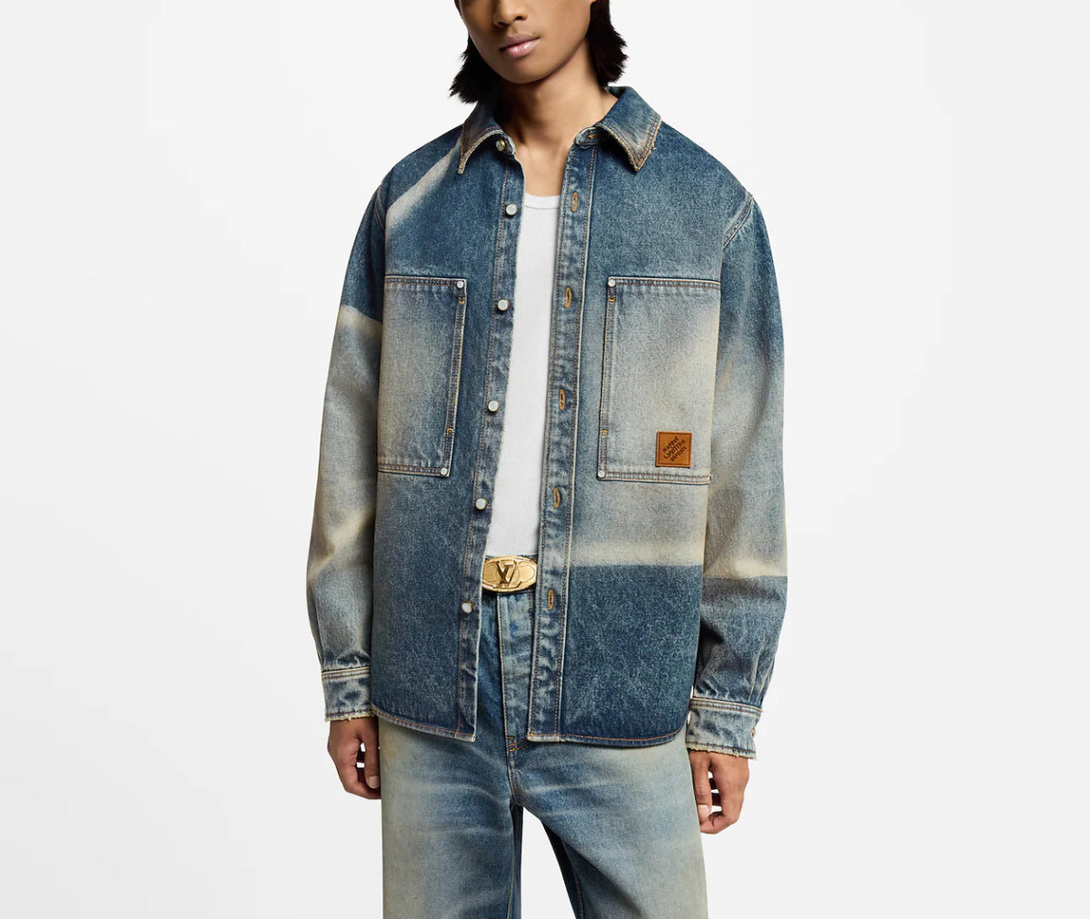Winniemodo,Winnie modo,Louis Vuitton Sunfaded effect denim shirt,LV Sunfaded effect denim shirt,Louis Vuitton denim shirt,LV