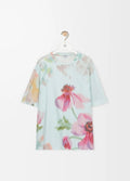 Loewe H526Y22XCJ,Loewe loose fit T-shirt in cotton,Loewe flower print t-shirt,Loewe flower print t-shirt blue,Loewe t-shirt,L