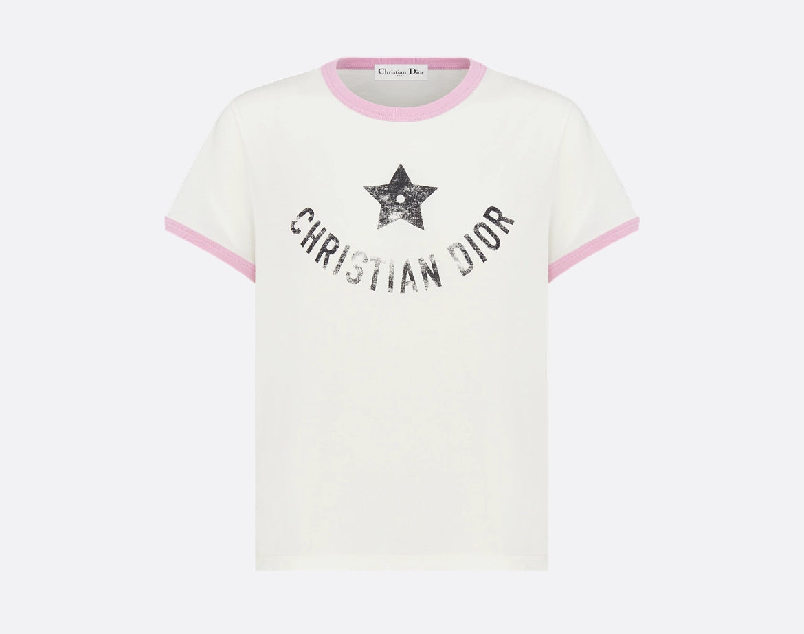 Dior 543T07A4537,Dior dioriviera T-shirt,Dior dioriviera white T-shirt,Dior star T-shirt,Dior white womens T-shirt,Dior white