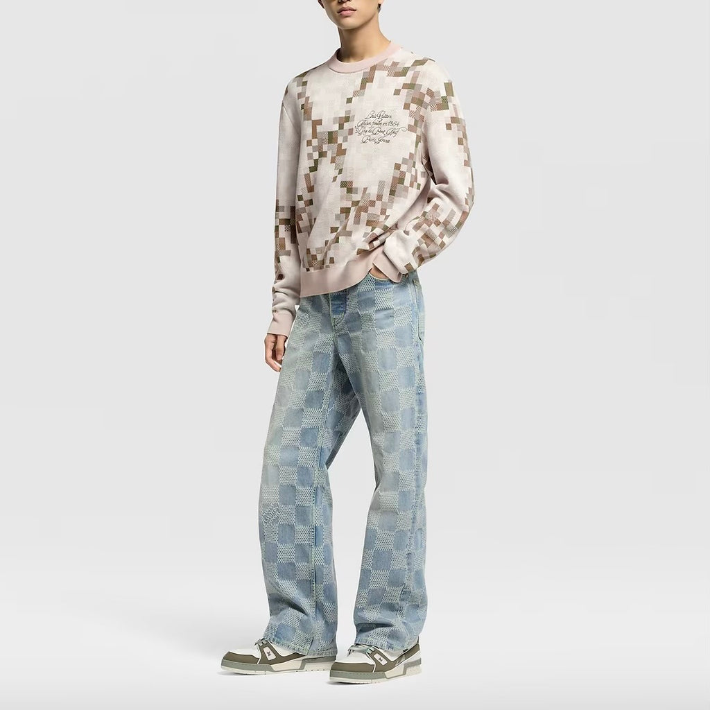 Lv 1AGKFH,Louis Vuitton 1AGKFH,Louis Vuitton graphic sweater,Lv graphic sweater,Lv checkered sweater mens,Lv graphic sweater