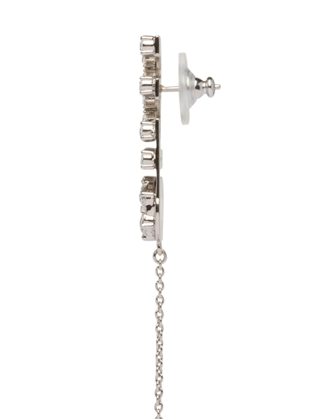 Miu Miu crystal embellished pendant earrings,Miu Miu crystal pendant earrings,MIU MIU logo pendant,MIU MIU logo earrings,MIU
