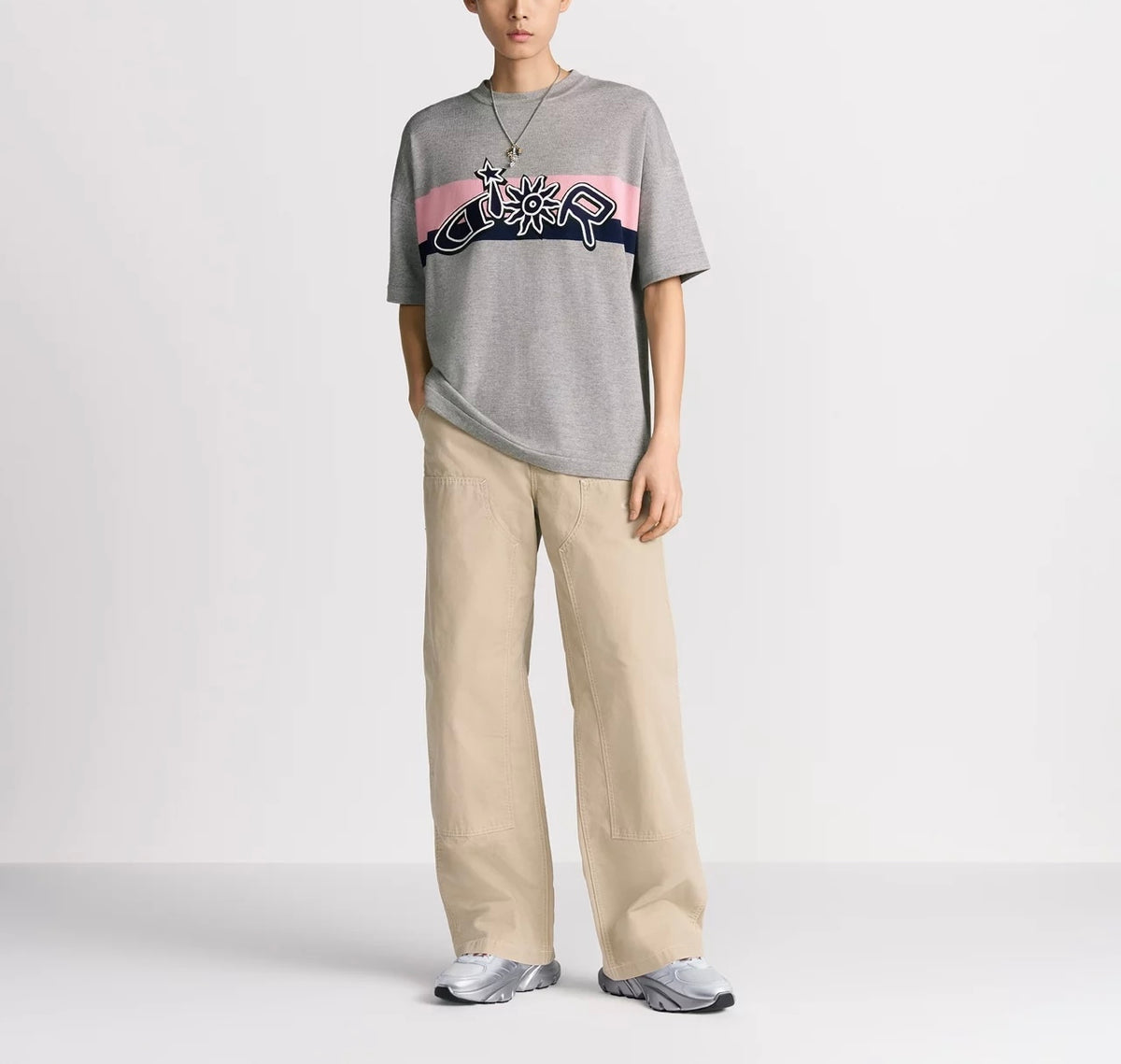 Dior 593M622A2015,Dior and Lewis Hamilton T-shirt,Dior and Lewis Hamilton,Dior and Lewis Hamilton T-shirt grey,Dior Lewis Ham