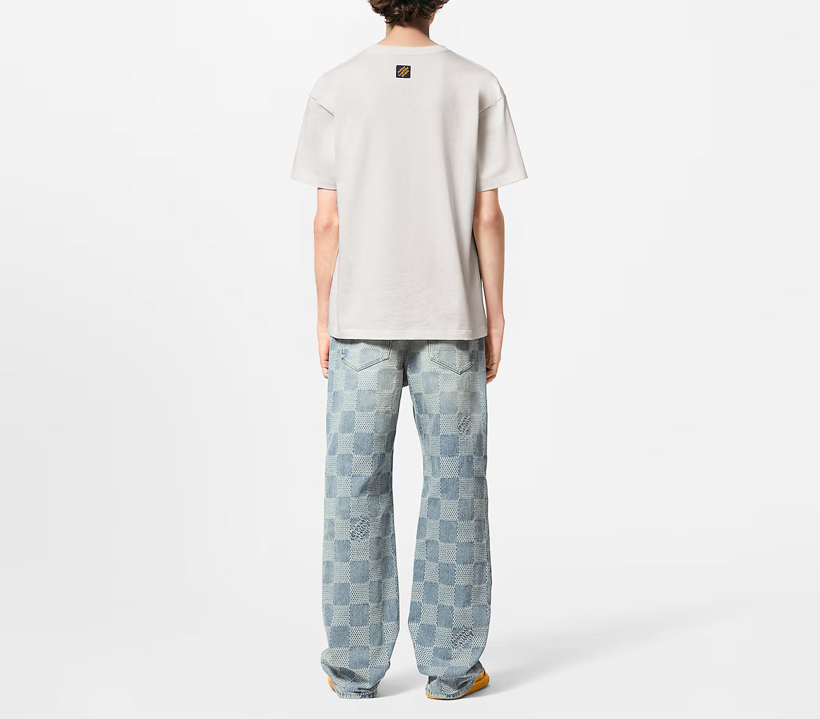 Louis Vuitton 1AFR94,LV 1AFR94,Louis Vuitton embroidered short sleeved T-shirt,LV embroidered short sleeved T-shirt,Louis Vui