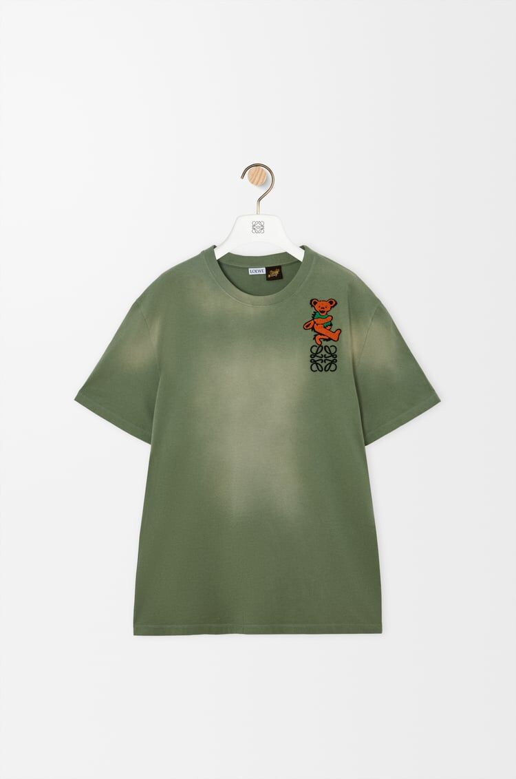 Loewe H616Y22XA1,Loewe relaxed fit T-shirt in cotton,Loewe teddy bear t-shirt,Loewe teddy bear green t-shirt,Loewe green t-sh