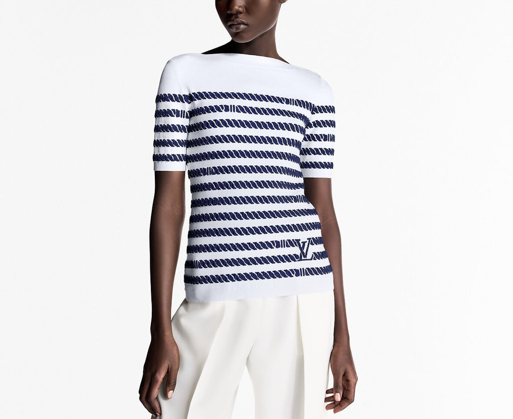 Louis Vuitton 1AHJDY,LV 1AHJDY,Louis Vuitton stripes knit top,Louis Vuitton stripes top,Louis Vuitton womens top,LV striped t
