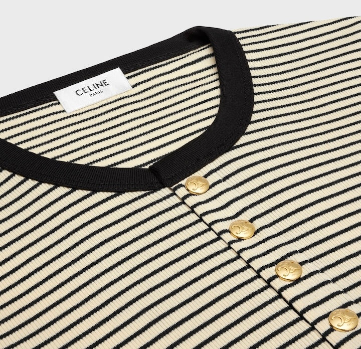 Winniemodo,Winnie modo,Celine RX03H0243.01CB,Celine triomphe T-shirt striped,Celine T-shirt striped,Celine long sleeve T-shir