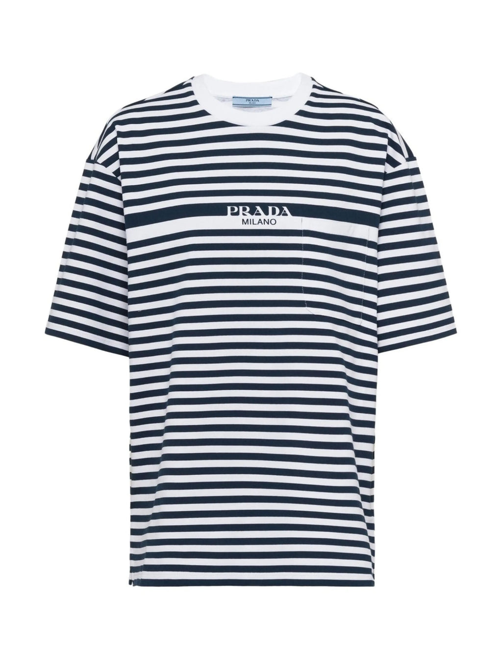 Prada 3515BS23112T2,Prada striped T-shirt,Prada navy striped T-shirt,Prada striped T-shirt womens,Prada striped womens T-shir