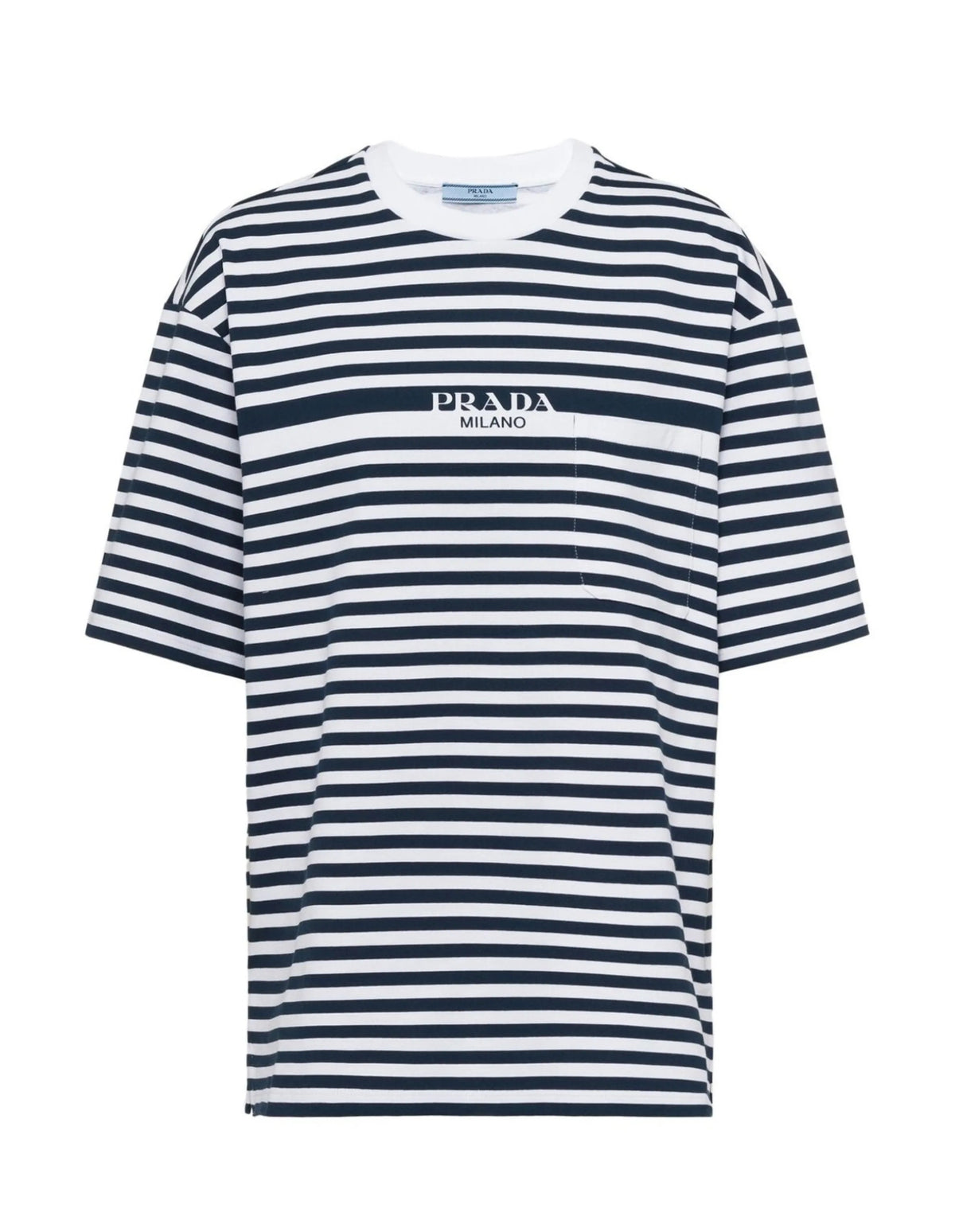 Prada 3515BS23112T2,Prada striped T-shirt,Prada navy striped T-shirt,Prada striped T-shirt womens,Prada striped womens T-shir