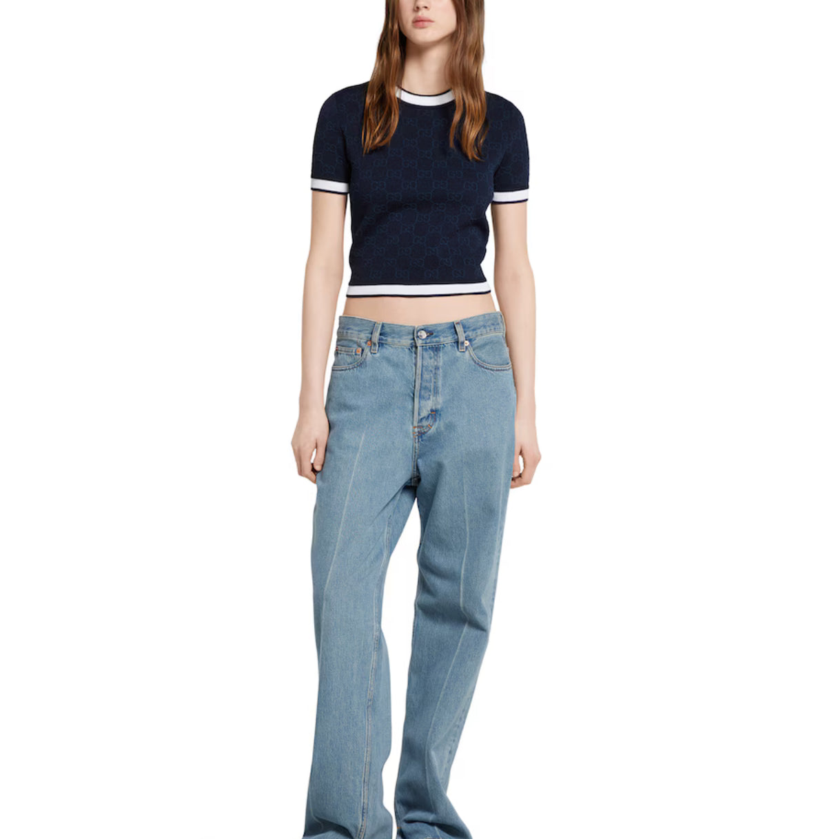 Winniemodo,Winniemodony,Gucci 836303 XKE0M,Gucci GG jacquard top,Gucci short sleeve knit sweater,Gucci knitwear,Gucci knit to