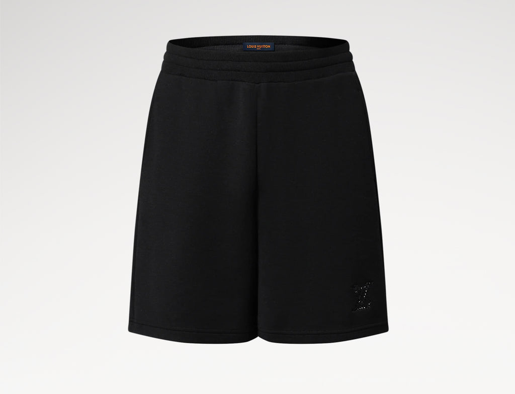 Louis Vuitton 1AGTT9,LV 1AGTT9,Louis Vuitton LV jersey shorts,Louis Vuitton black shorts,Louis Vuitton black men’s shorts,LV