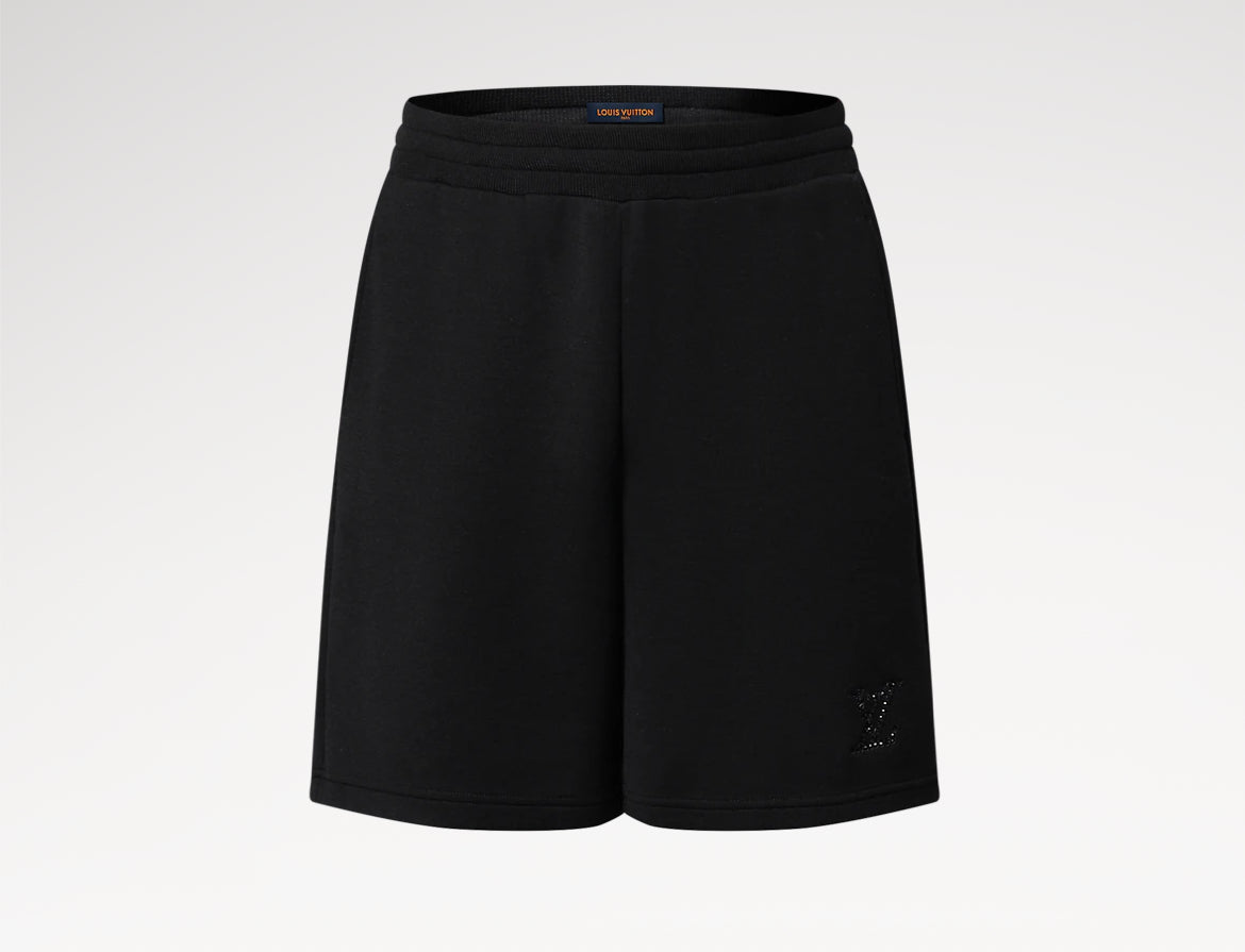 Louis Vuitton 1AGTT9,LV 1AGTT9,Louis Vuitton LV jersey shorts,Louis Vuitton black shorts,Louis Vuitton black men’s shorts,LV