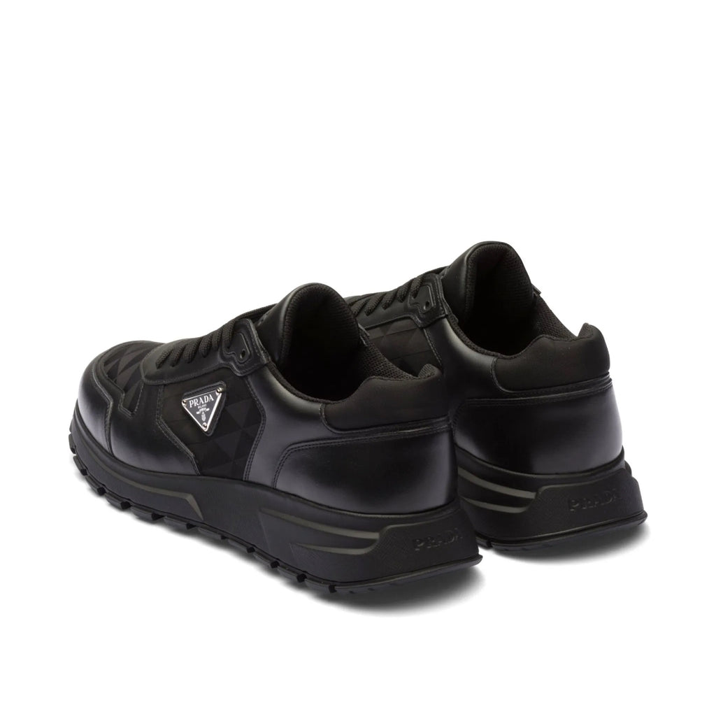 Prada logo jacquard leather sneakers,Winniemodo,Winnie modo,Prada leather sneakers,Prada sneakers mens black,Prada sneaker,Pr