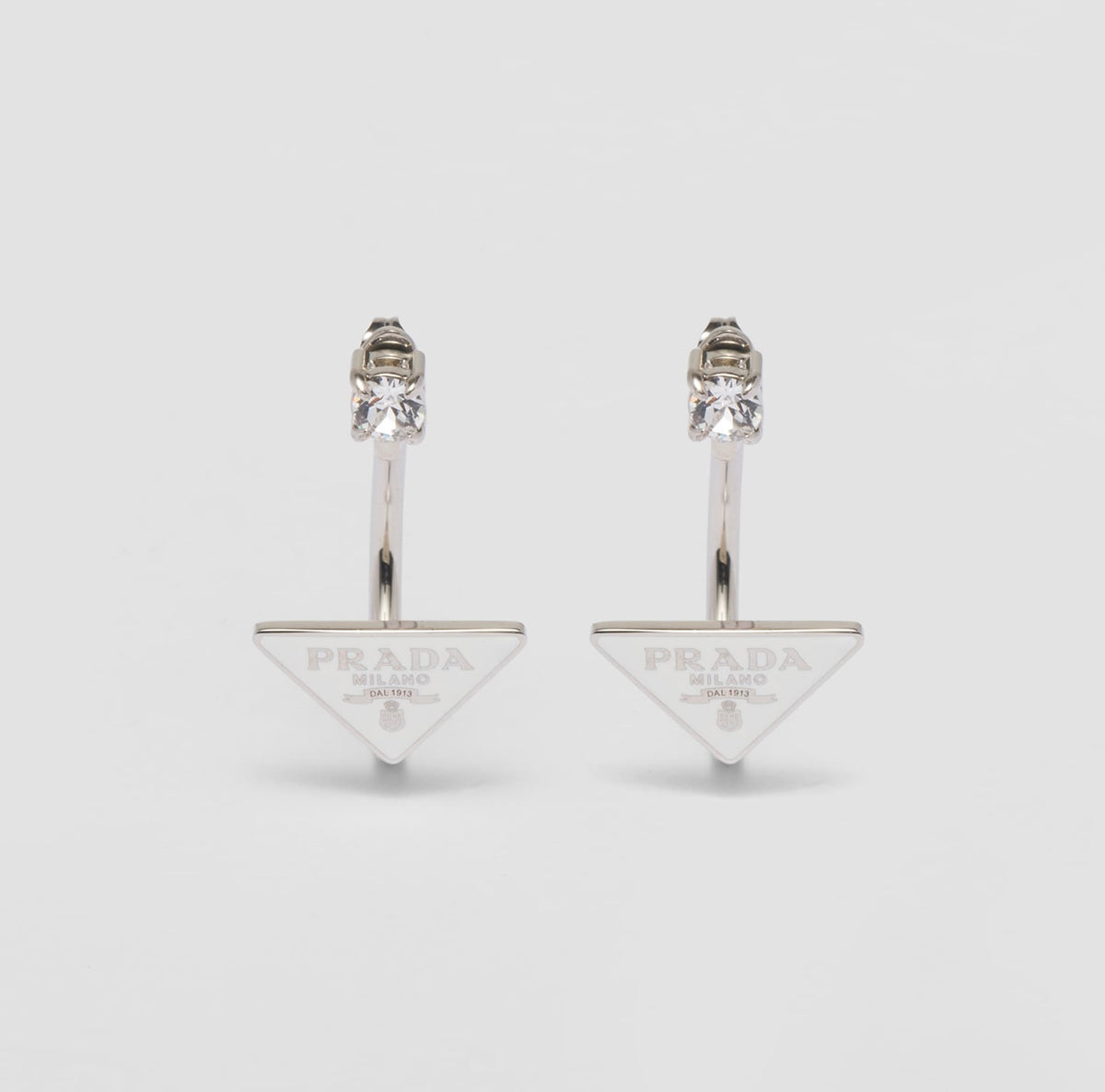 Prada symbole earrings,Prada triangle logo earrings,Prada earrings,Prada earrings on sale,Prada logo earrings,Prada earrings